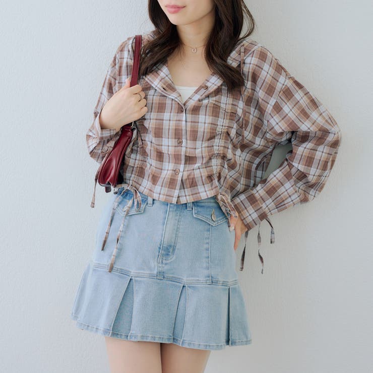 柄1 | ドロストフードシャツ | NICE CLAUP / OLIVE des OLIVE　OUTLET