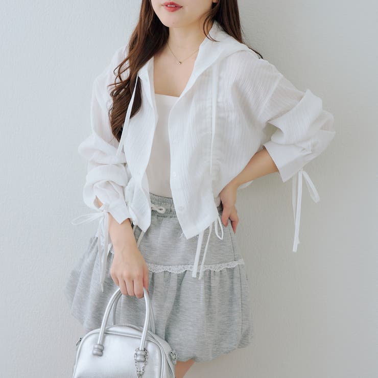 柄5 | ドロストフードシャツ | NICE CLAUP / OLIVE des OLIVE　OUTLET