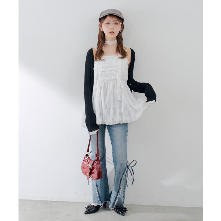 【9色展開 無地 ドット柄 花柄 チェック柄】キャミバルーンチュニック | RMAF　NICE CLAUP / OLIVE des OLIVE | 詳細画像67 