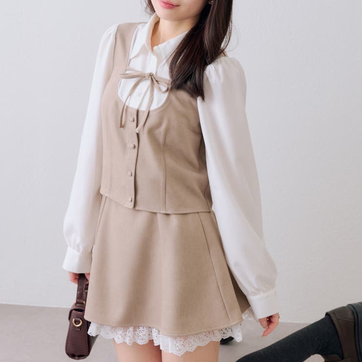 【セットアップ対応】ドッキングリボンブラウス | RMAF　NICE CLAUP / OLIVE des OLIVE | 詳細画像2 