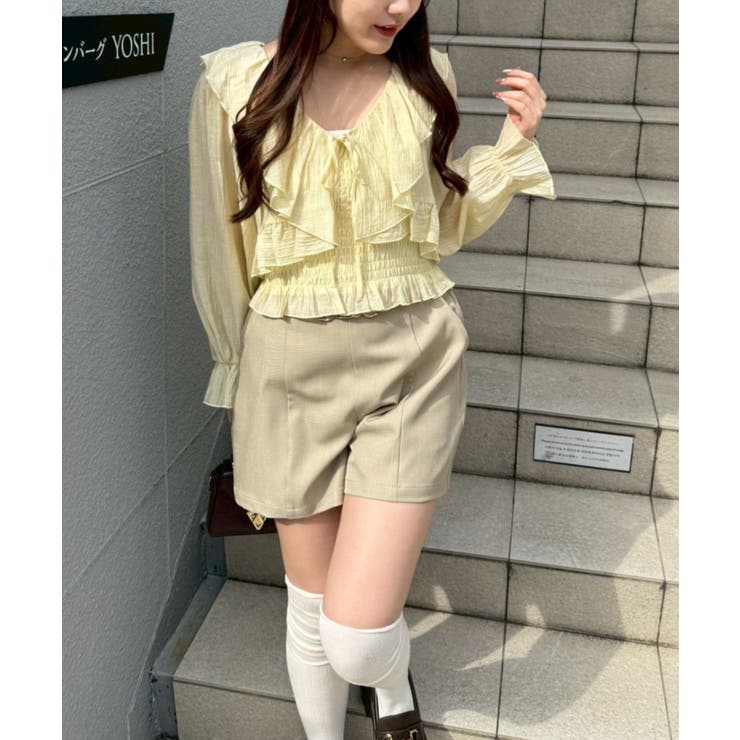 ラッフルブラウス&シャーリングキャミ | RMAF　NICE CLAUP / OLIVE des OLIVE | 詳細画像6 