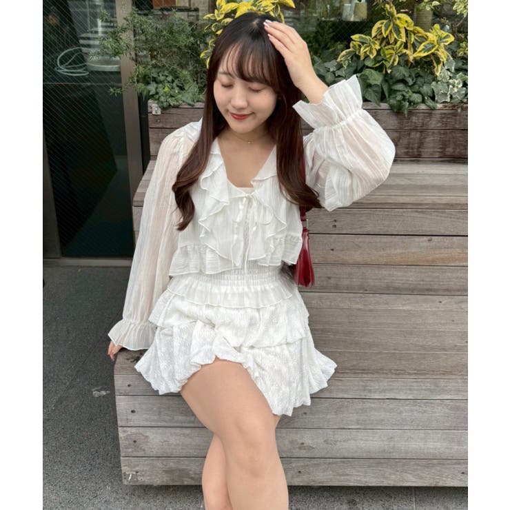 ラッフルブラウス&シャーリングキャミ | RMAF　NICE CLAUP / OLIVE des OLIVE | 詳細画像2 