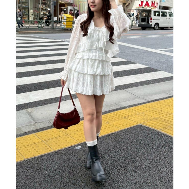 ラッフルブラウス&シャーリングキャミ | RMAF　NICE CLAUP / OLIVE des OLIVE | 詳細画像3 