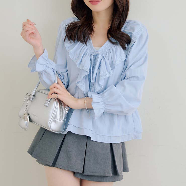 レースフリフリブラウス | RMAF　NICE CLAUP / OLIVE des OLIVE | 詳細画像2 