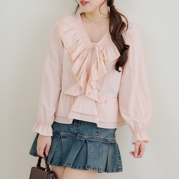 ピンク | レースフリフリブラウス | RMAF　NICE CLAUP / OLIVE des OLIVE