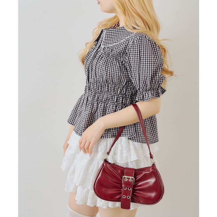 シャーリングペプラム半袖ブラウス | RMAF　NICE CLAUP / OLIVE des OLIVE | 詳細画像7 