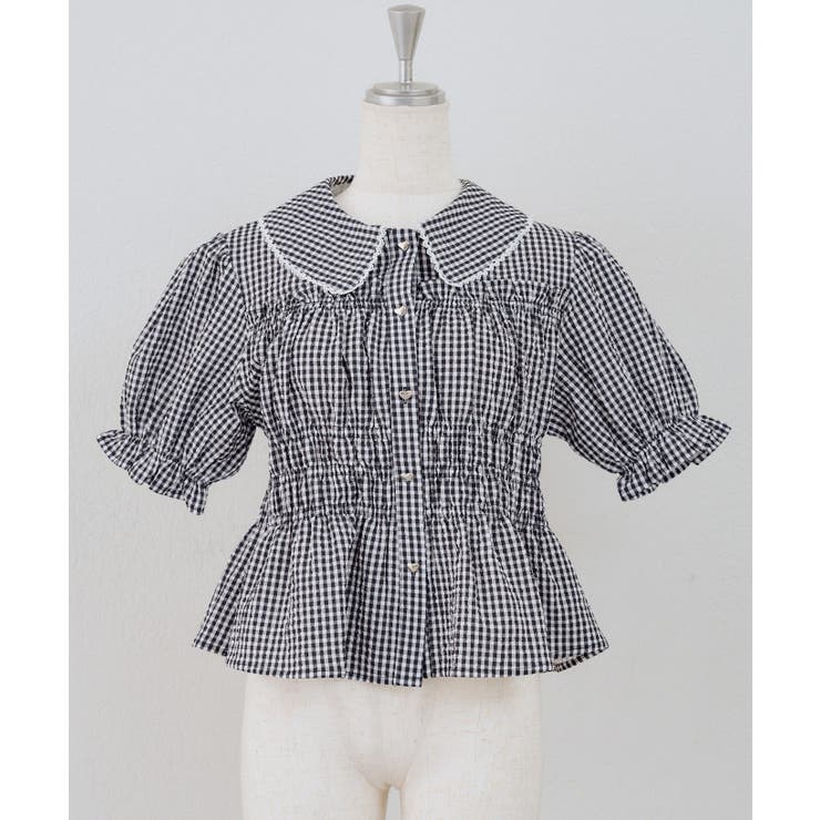 シャーリングペプラム半袖ブラウス | RMAF　NICE CLAUP / OLIVE des OLIVE | 詳細画像9 