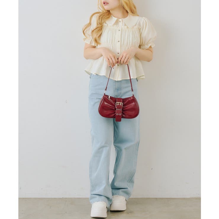 シャーリングペプラム半袖ブラウス | RMAF　NICE CLAUP / OLIVE des OLIVE | 詳細画像14 