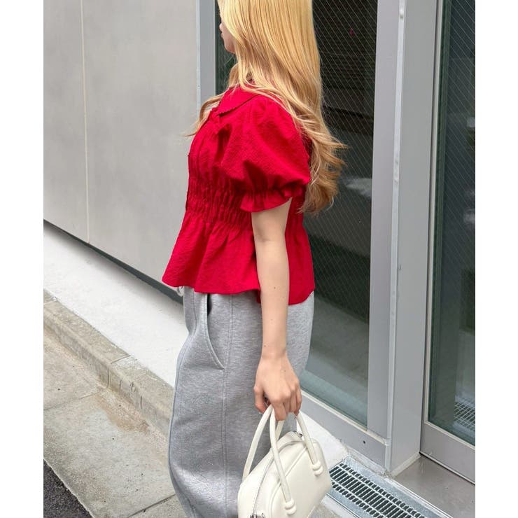 シャーリングペプラム半袖ブラウス | RMAF　NICE CLAUP / OLIVE des OLIVE | 詳細画像21 