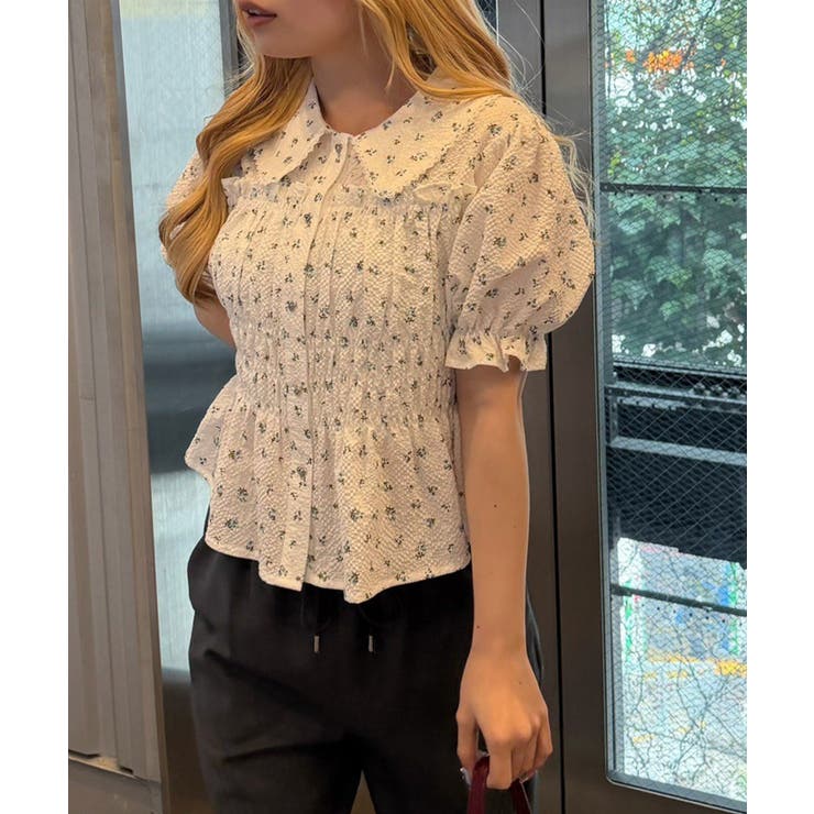 シャーリングペプラム半袖ブラウス | RMAF　NICE CLAUP / OLIVE des OLIVE | 詳細画像26 