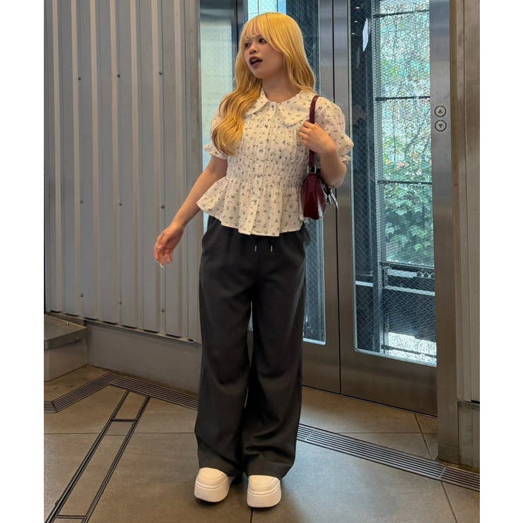 シャーリングペプラム半袖ブラウス | RMAF　NICE CLAUP / OLIVE des OLIVE | 詳細画像28 