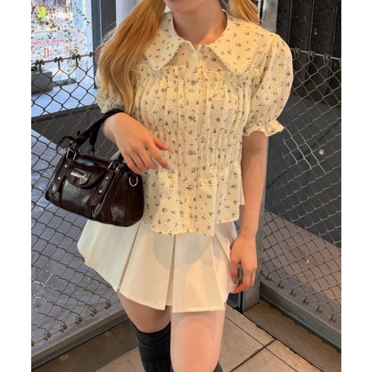 シャーリングペプラム半袖ブラウス | RMAF　NICE CLAUP / OLIVE des OLIVE | 詳細画像31 