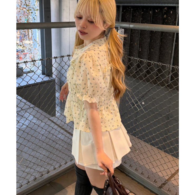 シャーリングペプラム半袖ブラウス | RMAF　NICE CLAUP / OLIVE des OLIVE | 詳細画像33 