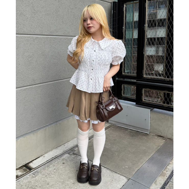 シャーリングペプラム半袖ブラウス | RMAF　NICE CLAUP / OLIVE des OLIVE | 詳細画像3 