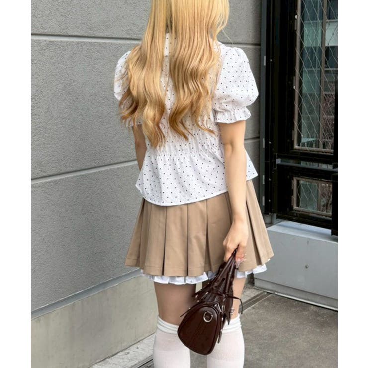 シャーリングペプラム半袖ブラウス | RMAF　NICE CLAUP / OLIVE des OLIVE | 詳細画像4 