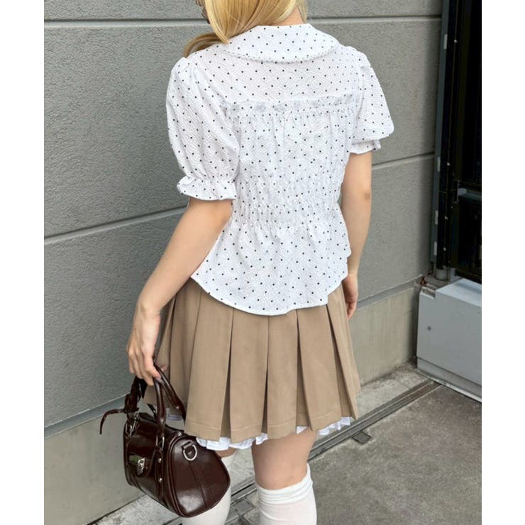 シャーリングペプラム半袖ブラウス | RMAF　NICE CLAUP / OLIVE des OLIVE | 詳細画像5 