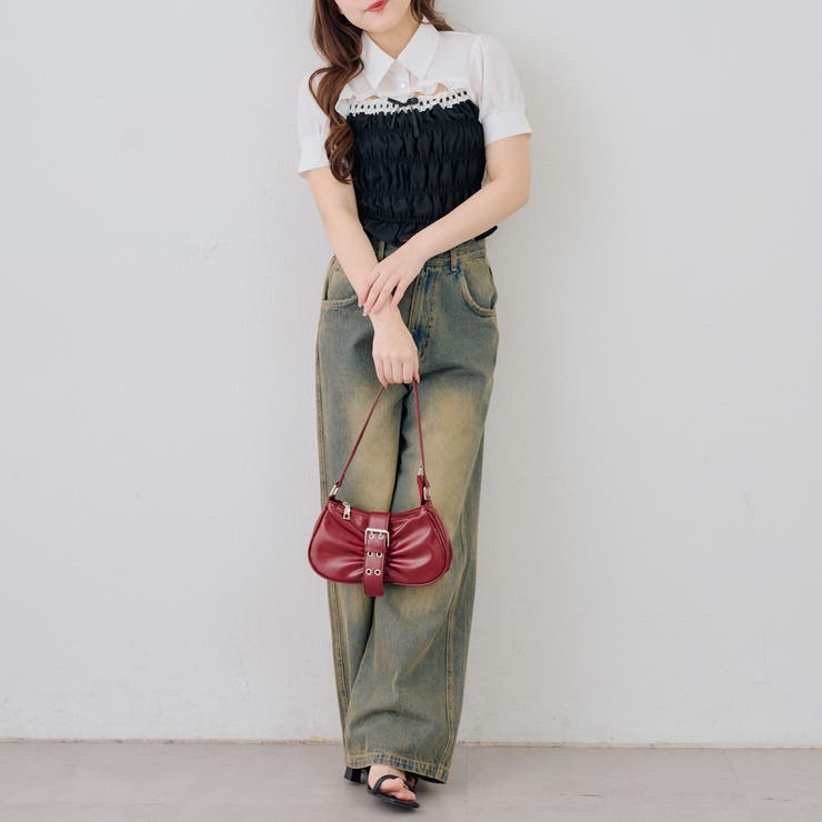 前開きシャーリングフリルブラウス | RMAF　NICE CLAUP / OLIVE des OLIVE | 詳細画像18 