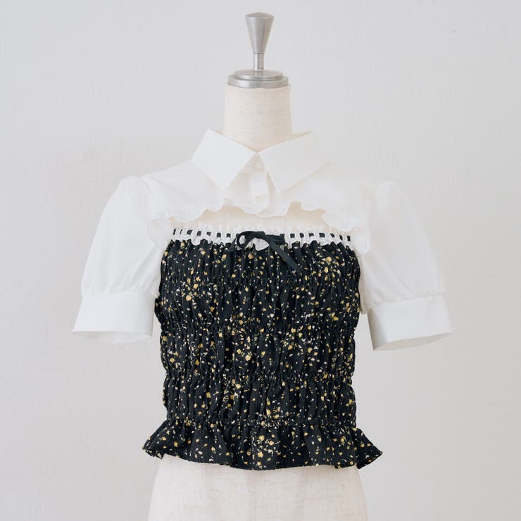 花柄 | 前開きシャーリングフリルブラウス | RMAF　NICE CLAUP / OLIVE des OLIVE