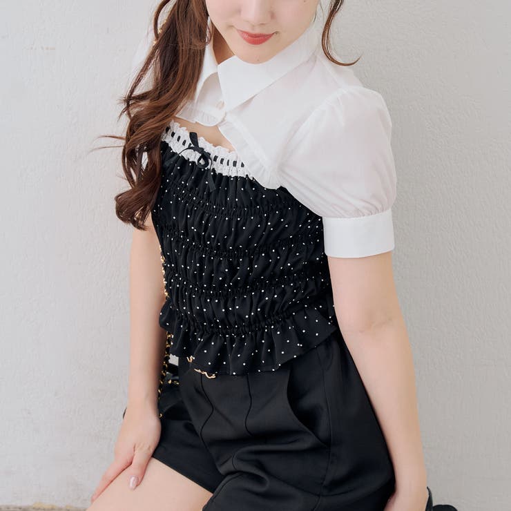 前開きシャーリングフリルブラウス | RMAF　NICE CLAUP / OLIVE des OLIVE | 詳細画像6 