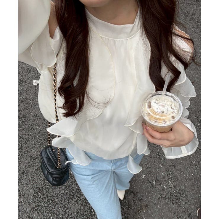 アイボリー | ラッフルフリフリブラウス | RMAF　NICE CLAUP / OLIVE des OLIVE