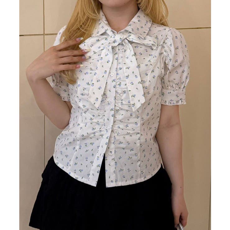 花柄 | 胸ギャザーリボンタイブラウス | RMAF　NICE CLAUP / OLIVE des OLIVE