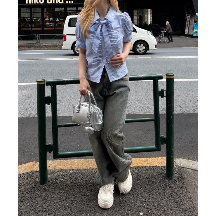 胸ギャザーリボンタイブラウス | RMAF　NICE CLAUP / OLIVE des OLIVE | 詳細画像7 