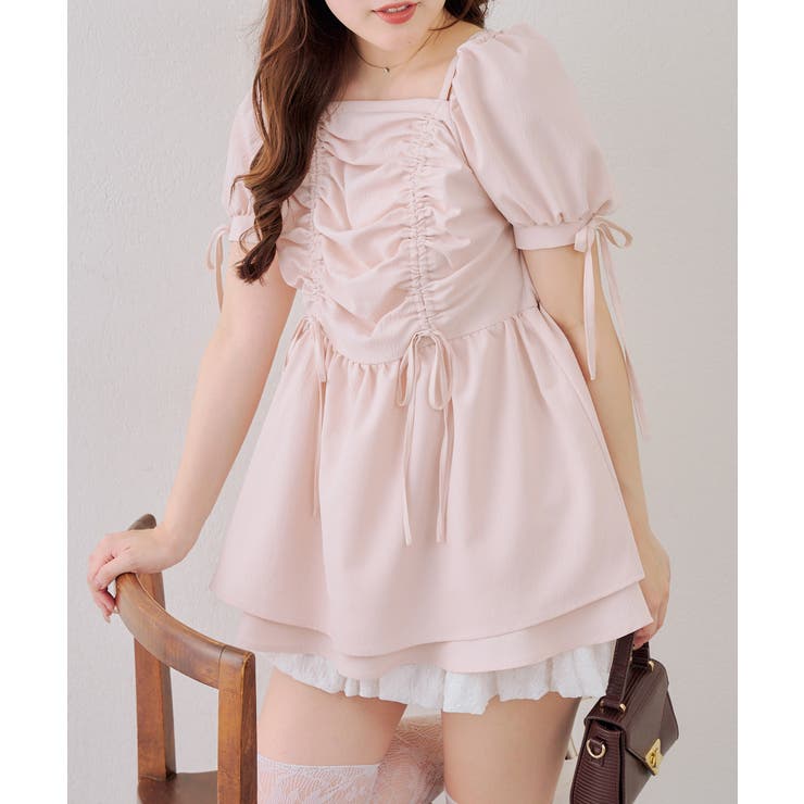 ピンク | ドロストリボンチュニック | RMAF　NICE CLAUP / OLIVE des OLIVE