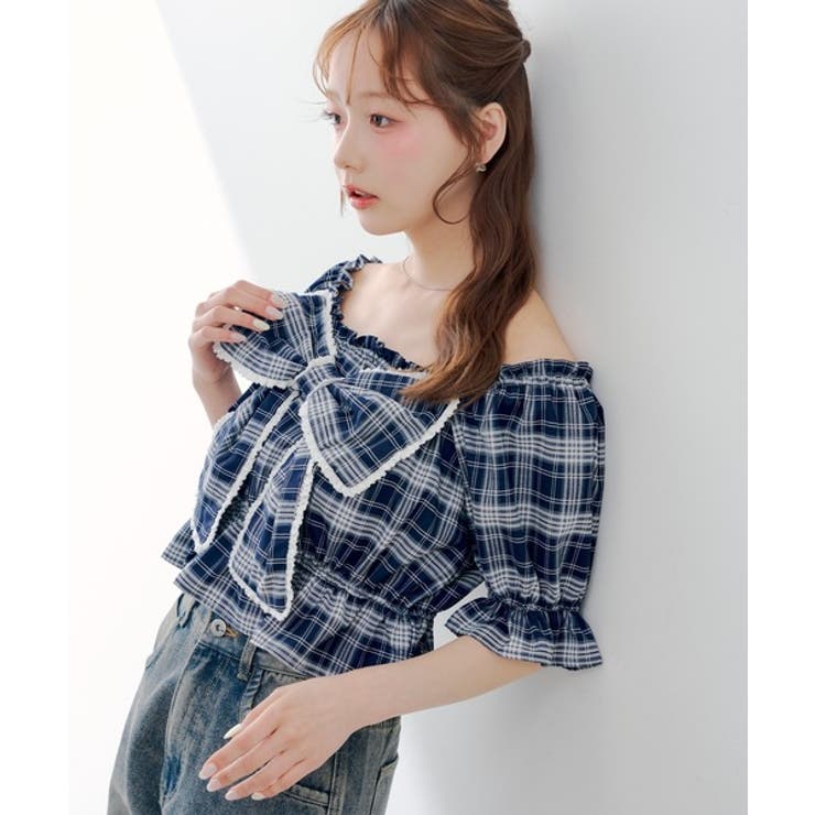 【5色展開】オフショルでも着れる レースビッグリボンブラウス | RMAF　NICE CLAUP / OLIVE des OLIVE | 詳細画像3 