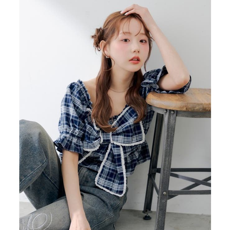 【5色展開】オフショルでも着れる レースビッグリボンブラウス | RMAF　NICE CLAUP / OLIVE des OLIVE | 詳細画像2 