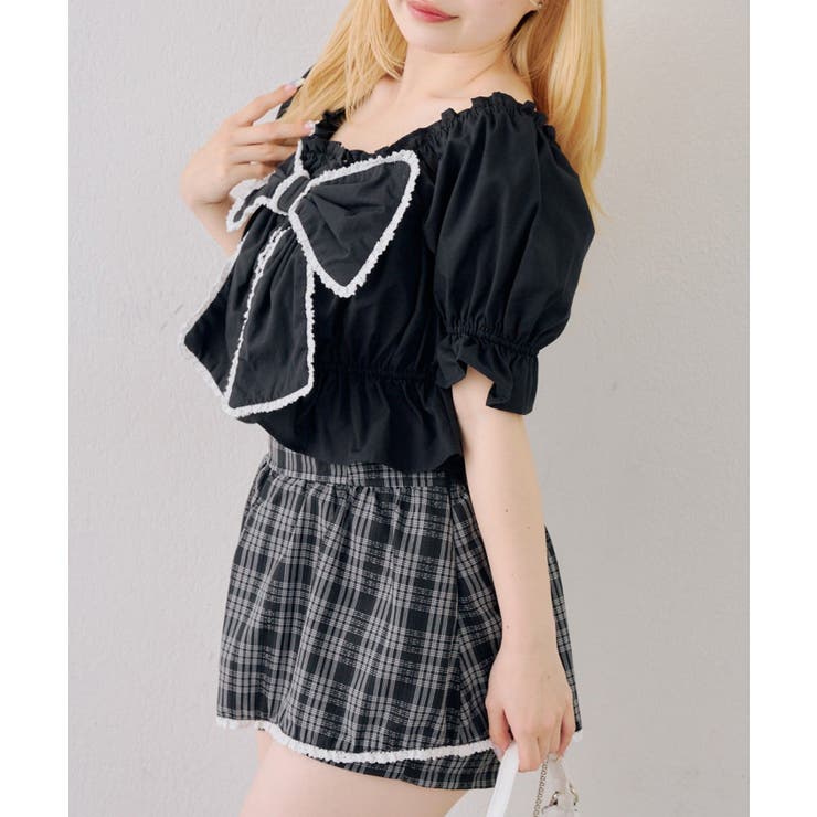 【5色展開】オフショルでも着れる レースビッグリボンブラウス | RMAF　NICE CLAUP / OLIVE des OLIVE | 詳細画像23 