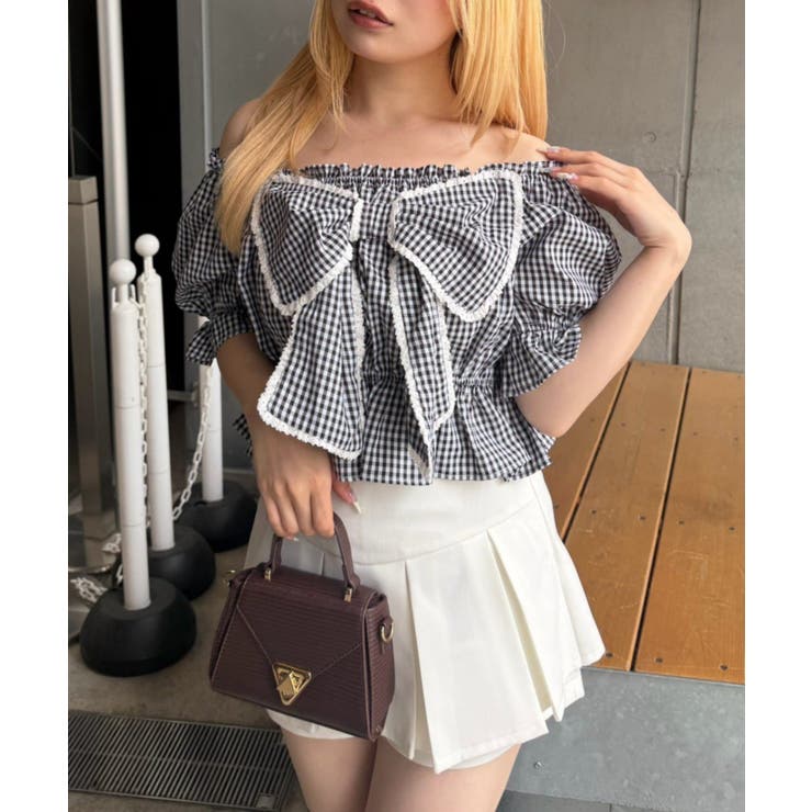 【5色展開】オフショルでも着れる レースビッグリボンブラウス | RMAF　NICE CLAUP / OLIVE des OLIVE | 詳細画像29 
