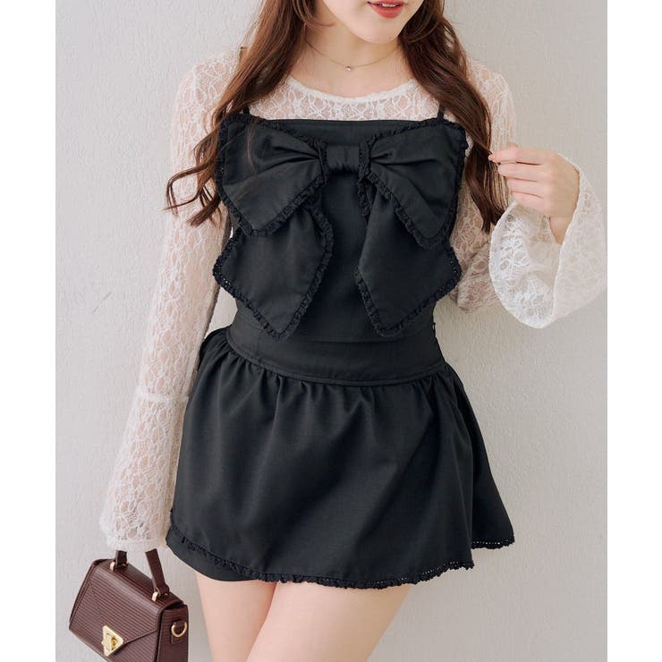 ブラック | 【セットアップ対応】ビッグリボンキャミ | RMAF　NICE CLAUP / OLIVE des OLIVE