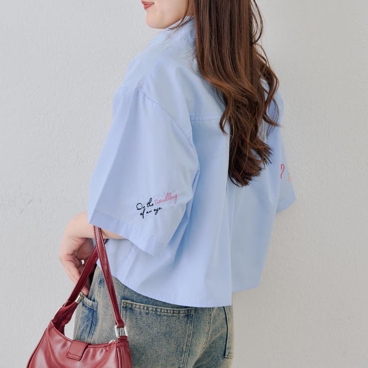 刺繍入りショート丈ブラウス | NICE CLAUP / OLIVE des OLIVE　OUTLET | 詳細画像3 