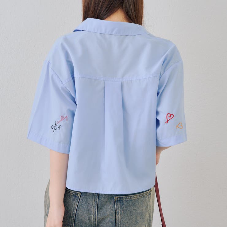 刺繍入りショート丈ブラウス | NICE CLAUP / OLIVE des OLIVE　OUTLET | 詳細画像4 