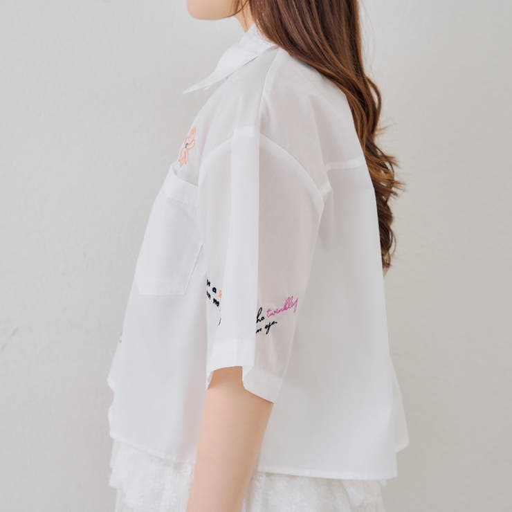 刺繍入りショート丈ブラウス | NICE CLAUP / OLIVE des OLIVE　OUTLET | 詳細画像18 