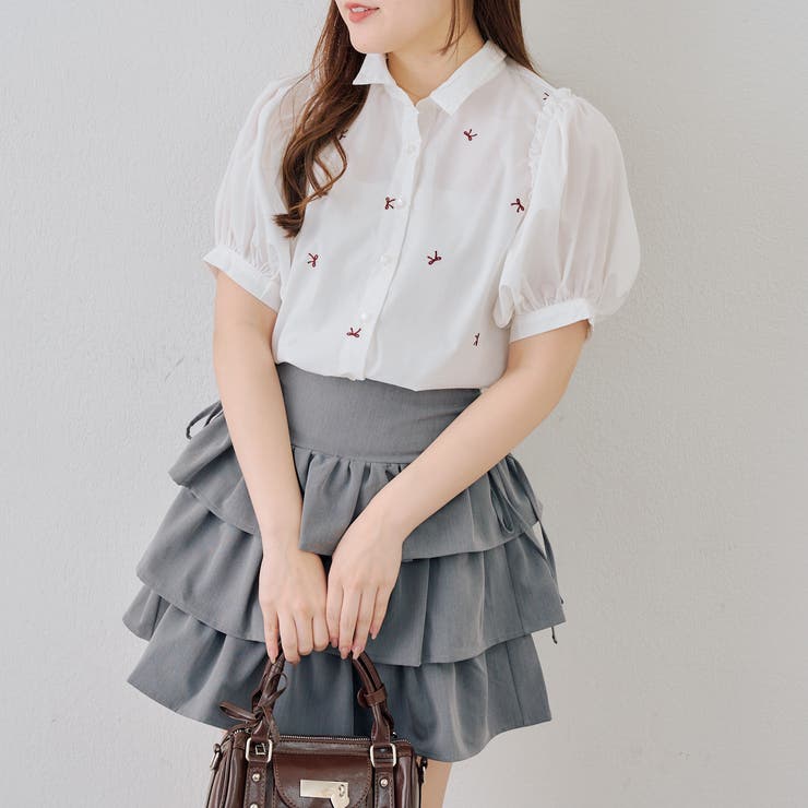 リボン刺繍ブラウス | NICE CLAUP / OLIVE des OLIVE　OUTLET | 詳細画像2 