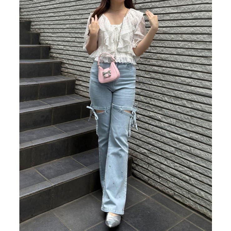 【セットアイテム】5分袖ラッフルブラウス&シャーリングキャミ | RMAF　NICE CLAUP / OLIVE des OLIVE | 詳細画像43 