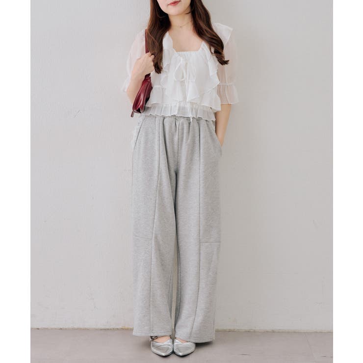 【セットアイテム】5分袖ラッフルブラウス&シャーリングキャミ | RMAF　NICE CLAUP / OLIVE des OLIVE | 詳細画像18 