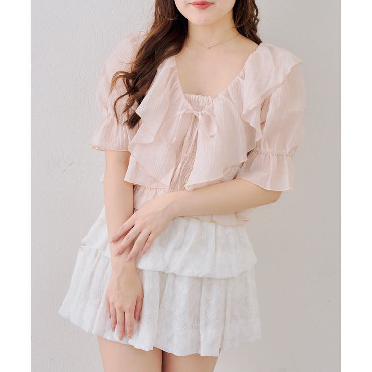 【セットアイテム】5分袖ラッフルブラウス&シャーリングキャミ | RMAF　NICE CLAUP / OLIVE des OLIVE | 詳細画像22 