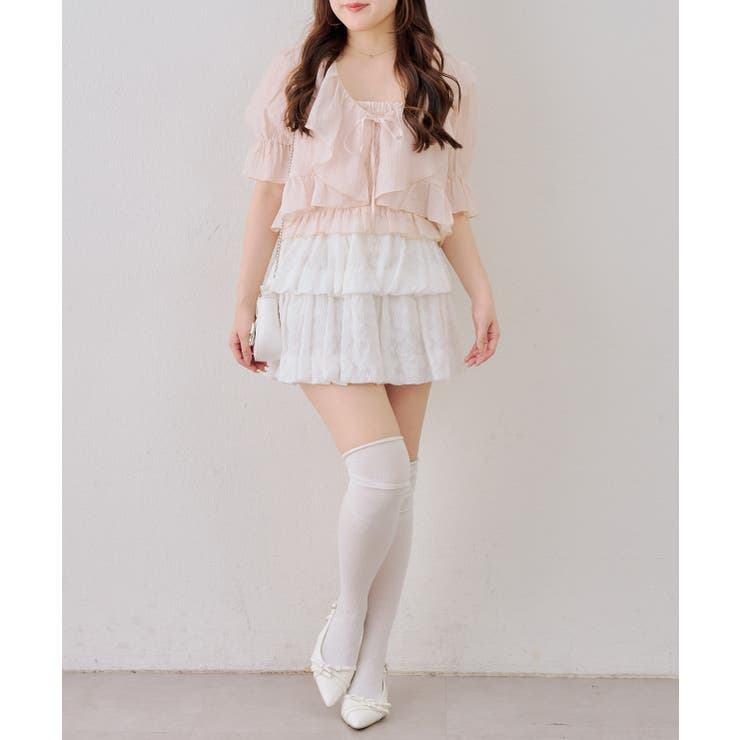 【セットアイテム】5分袖ラッフルブラウス&シャーリングキャミ | RMAF　NICE CLAUP / OLIVE des OLIVE | 詳細画像25 