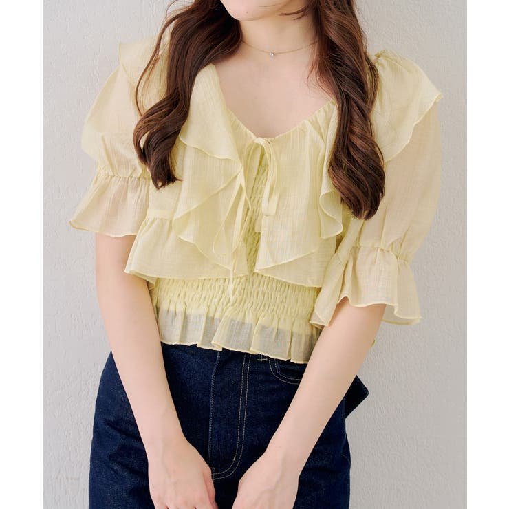 【セットアイテム】5分袖ラッフルブラウス&シャーリングキャミ | RMAF　NICE CLAUP / OLIVE des OLIVE | 詳細画像29 