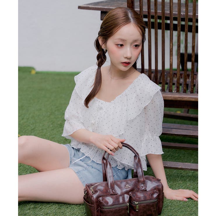 【セットアイテム】5分袖ラッフルブラウス&シャーリングキャミ | RMAF　NICE CLAUP / OLIVE des OLIVE | 詳細画像42 