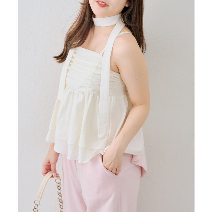 【WEB限定】チョーカー付フリルキャミ | NICE CLAUP / OLIVE des OLIVE　OUTLET | 詳細画像3 