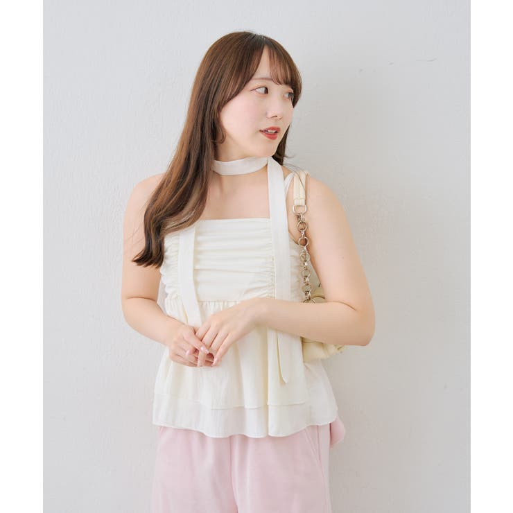 WEB限定】チョーカー付フリルキャミ[品番：NCLW0018301]｜NICE CLAUP