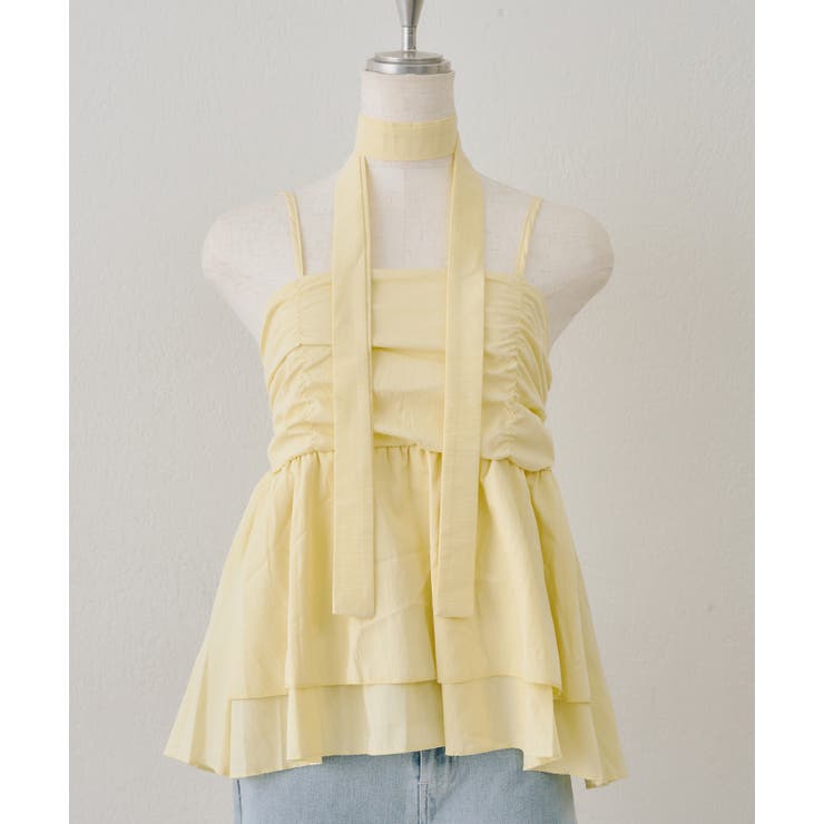 イエロー | 【WEB限定】チョーカー付フリルキャミ | NICE CLAUP / OLIVE des OLIVE　OUTLET