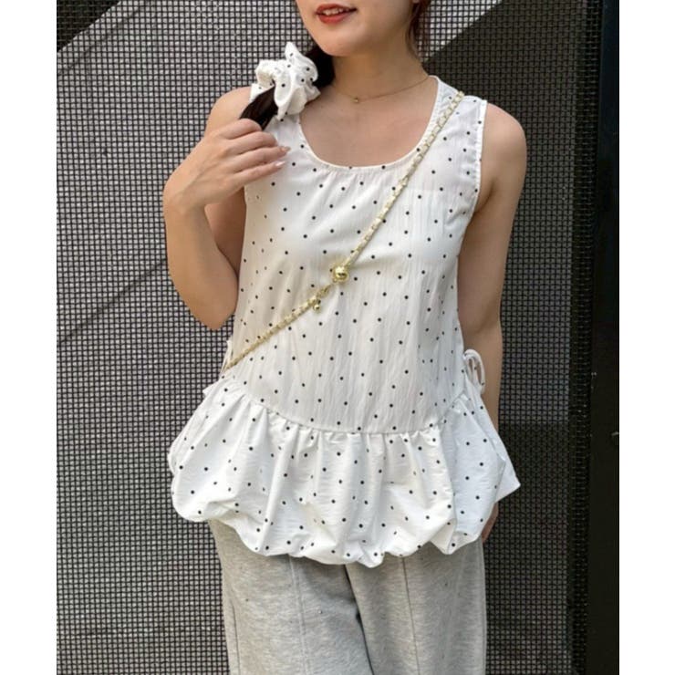 【WEB限定】シュシュ付切替チュニック | NICE CLAUP / OLIVE des OLIVE　OUTLET | 詳細画像1 