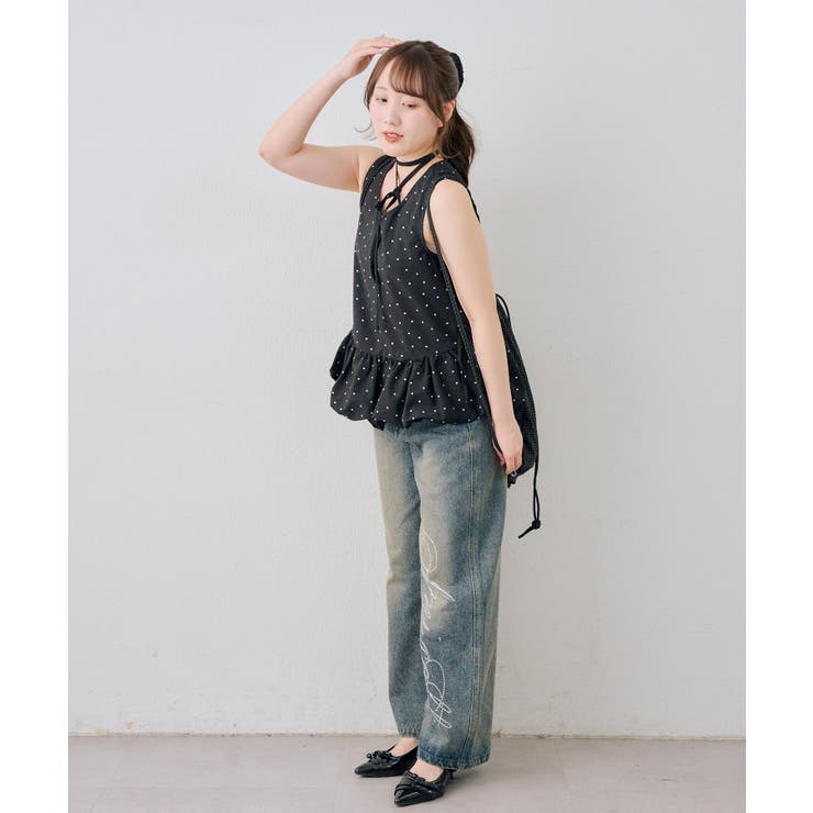 【WEB限定】シュシュ付切替チュニック | NICE CLAUP / OLIVE des OLIVE　OUTLET | 詳細画像30 