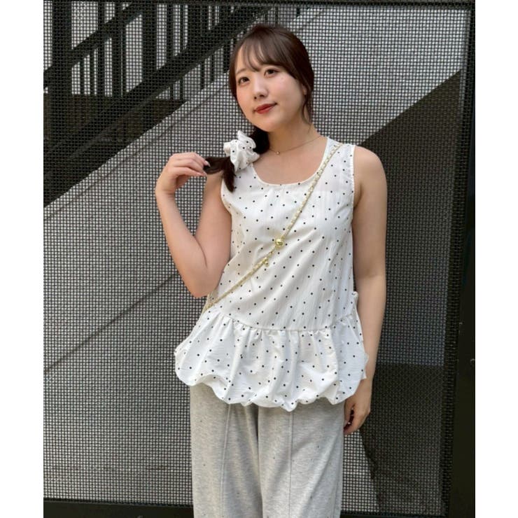 ホワイト系 | 【WEB限定】シュシュ付切替チュニック | NICE CLAUP / OLIVE des OLIVE　OUTLET