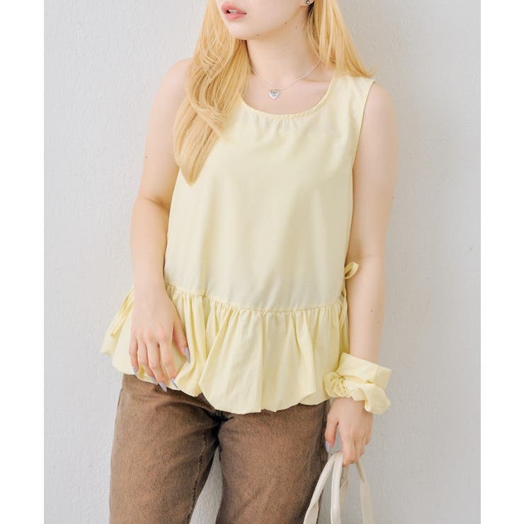 イエロー | 【WEB限定】シュシュ付切替チュニック | NICE CLAUP / OLIVE des OLIVE　OUTLET