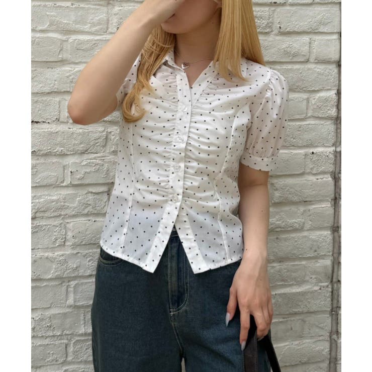 【5色展開】後ろレースアップギャザーブラウス | RMAF　NICE CLAUP / OLIVE des OLIVE | 詳細画像9 